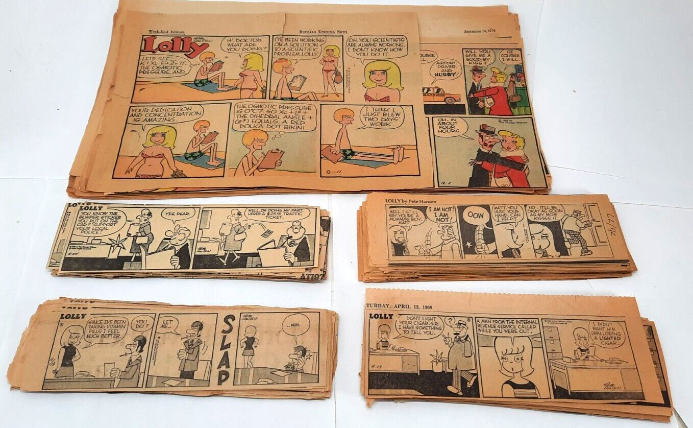 Lolly Comic Strip Dailies 175+ From 1966-1976 w/ 27 Sunday Strip 1962-1975