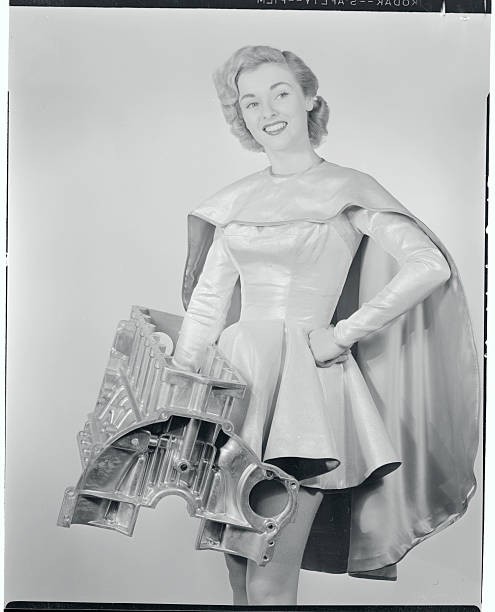 Jean Moorehead Holding Auto Mechanism 1955 Photo - Pretty 