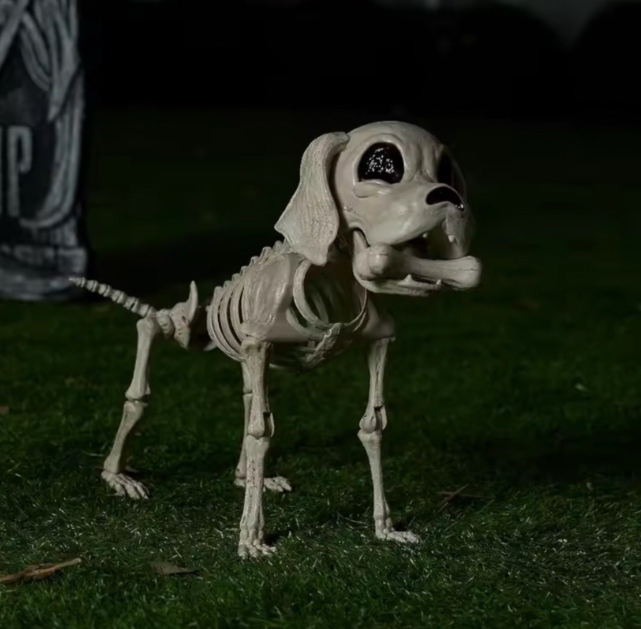 Halloween Dog Skeleton Full Body Posable Joints Realistic Skeleton Puppy