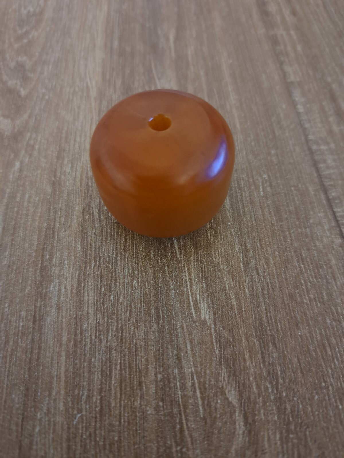 28 grams Large Bakelite bead Faturan Orange Amber Marbled