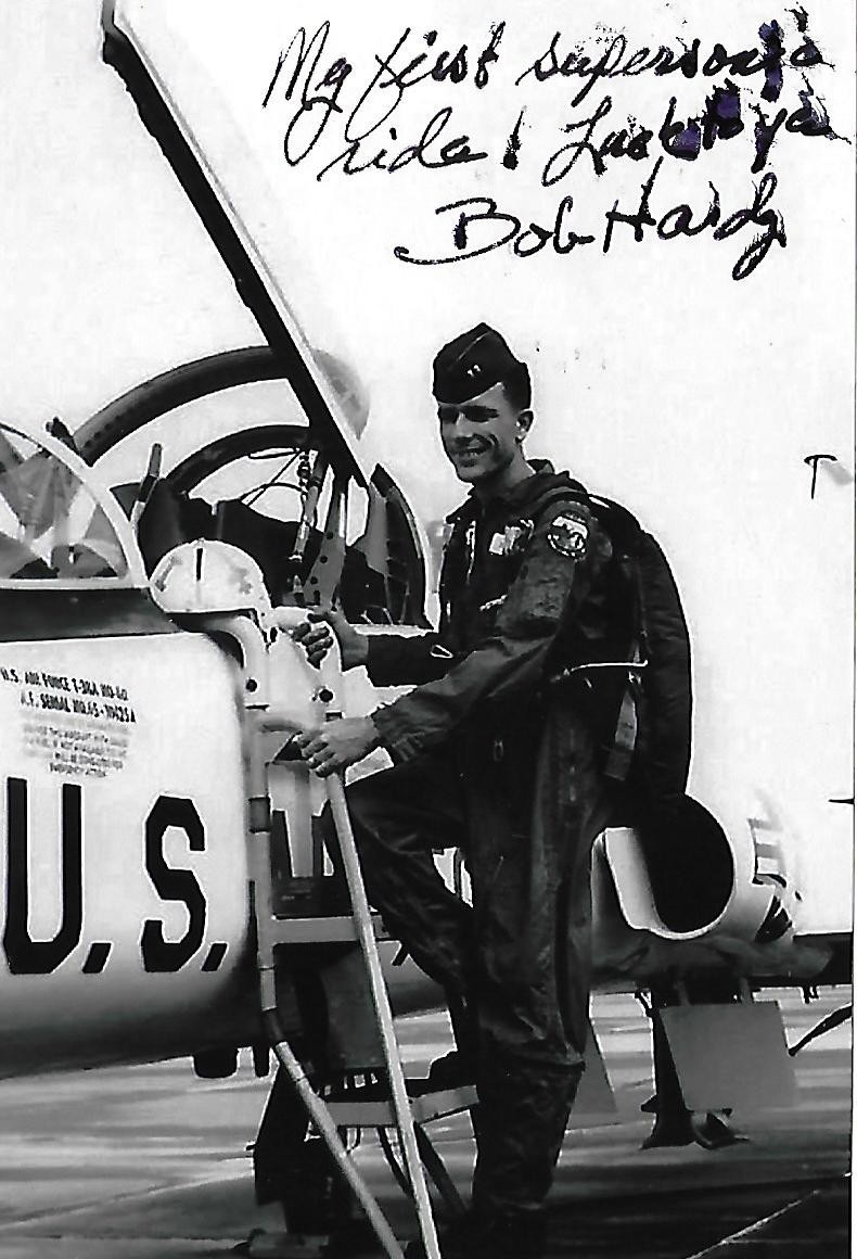 Bob Hardy signed 4x6 photo Vietnam War F-100 Super Sabre Pilot RARE COA LOOK