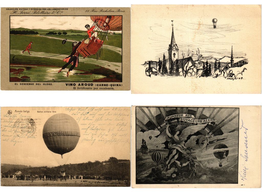 Vintage BALLOONS, AIRCRAFT, AVIATION 30 Postcards (PART 1) (L6014)