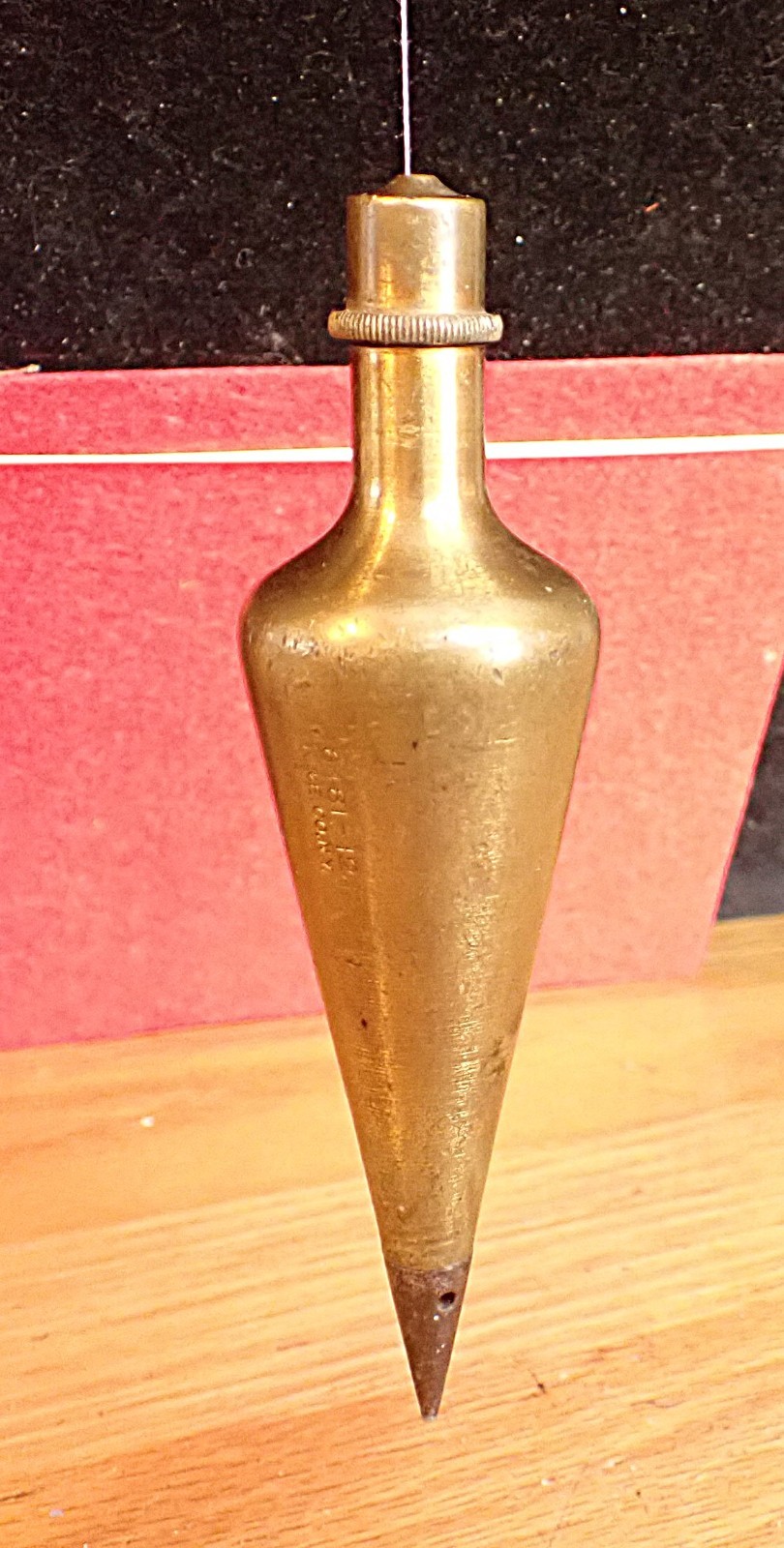 ANTIQUE⌛K&E 12.0 Oz Brass Cone PLUMB BOB🛠️Threaded Top🛠️Steel Tip🛠️ 1 ANTIQUE⌛K&E 12.0 Oz Brass Cone PLUMB BOB🛠️Threaded Top🛠️Steel Tip🛠️ 1