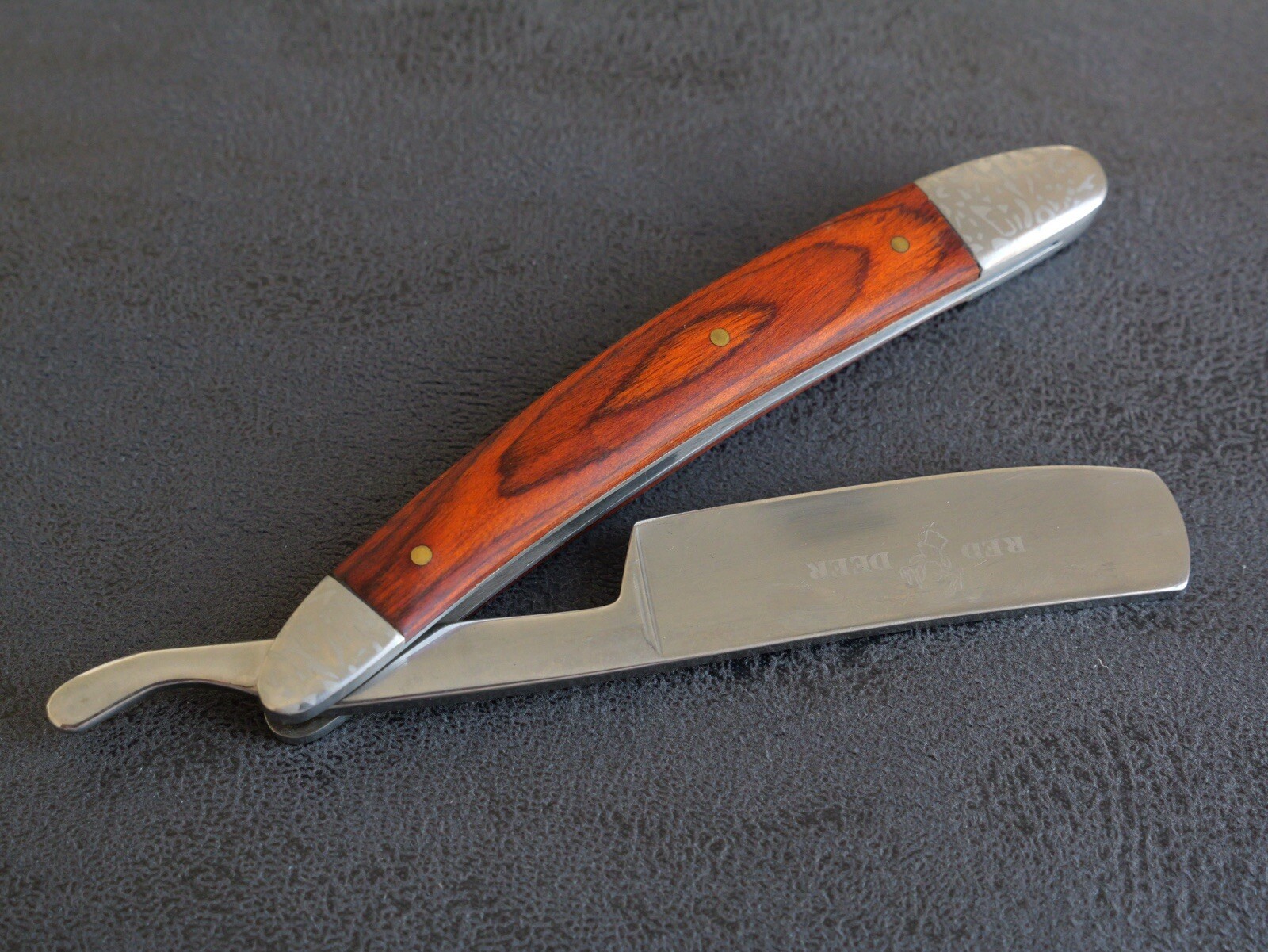 OG Vintage Shaving Straight Razor Chrome Mirror Finish Wood Handle Sharp Barber