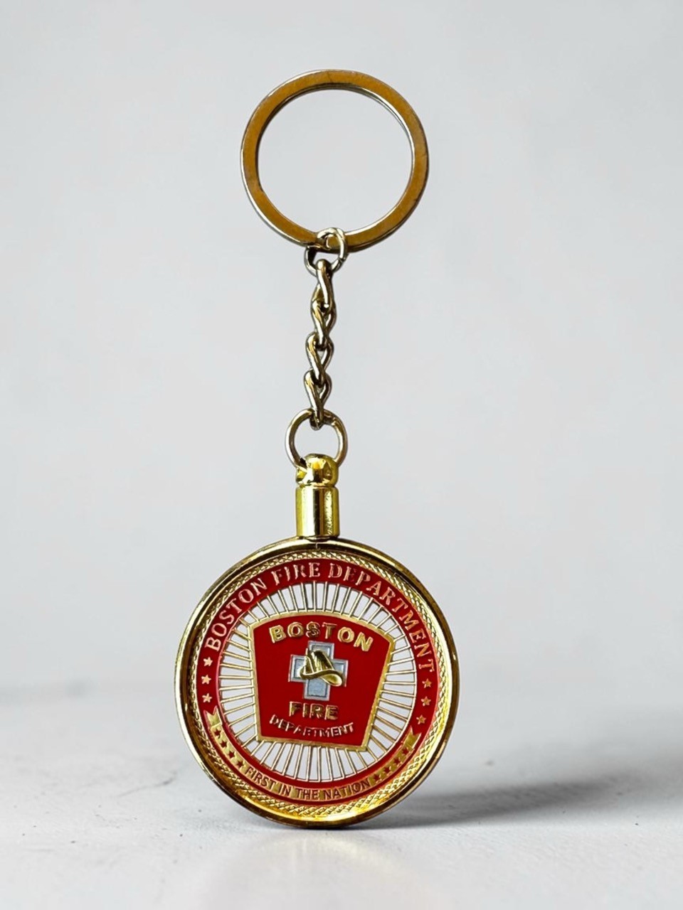 BOSTON Fire Dept. Challenge Coin Keychain ·IN STOCK· ·FAST SHIPPING· ·NEW·