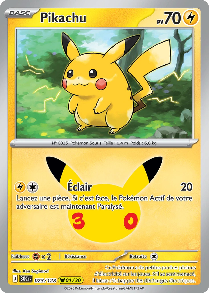 Pokemon Cards Pikachu 30 Years - 30C FR