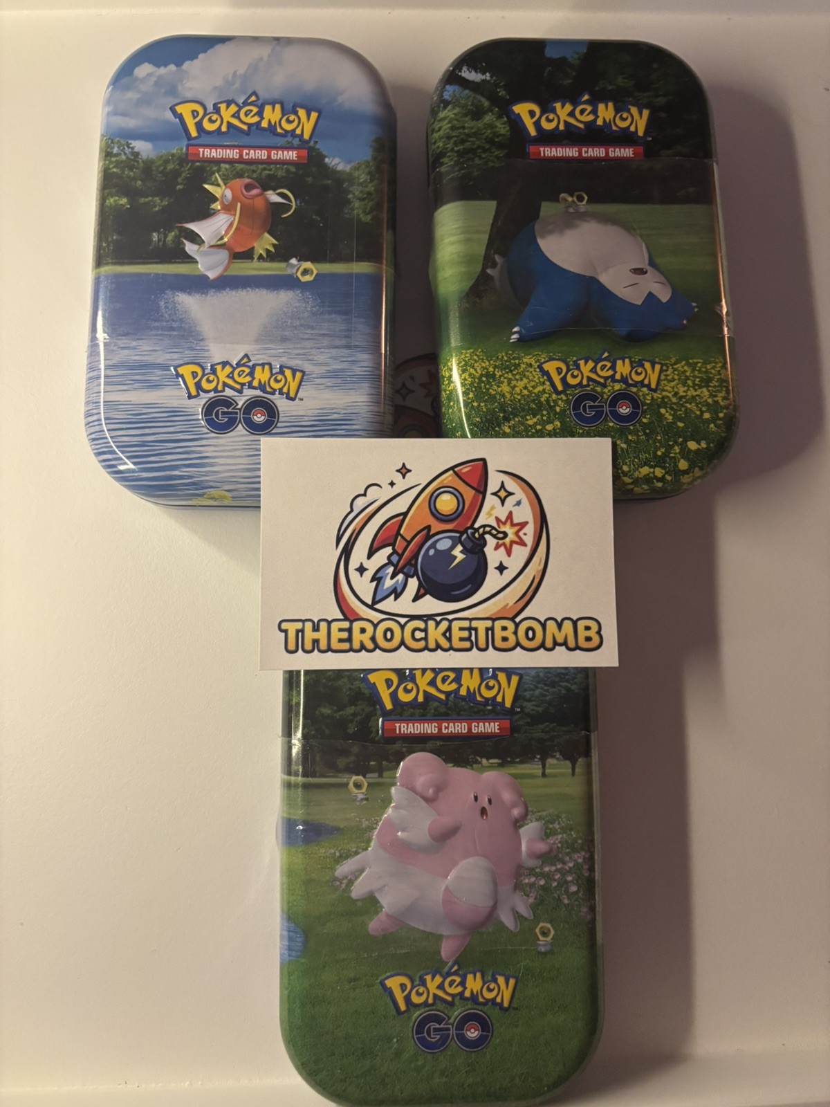 Pokemon GO TCG x3 Tins Magikarp, Blissey & Snorlax Mini Tin Sealed 2022 *SEALED*