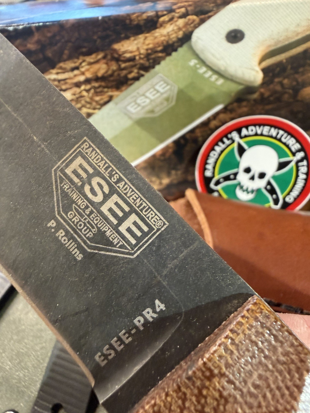 ESEE PR4 Fixed Blade Survival Knife with Leather & Kydex Sheath Black Oxide USA