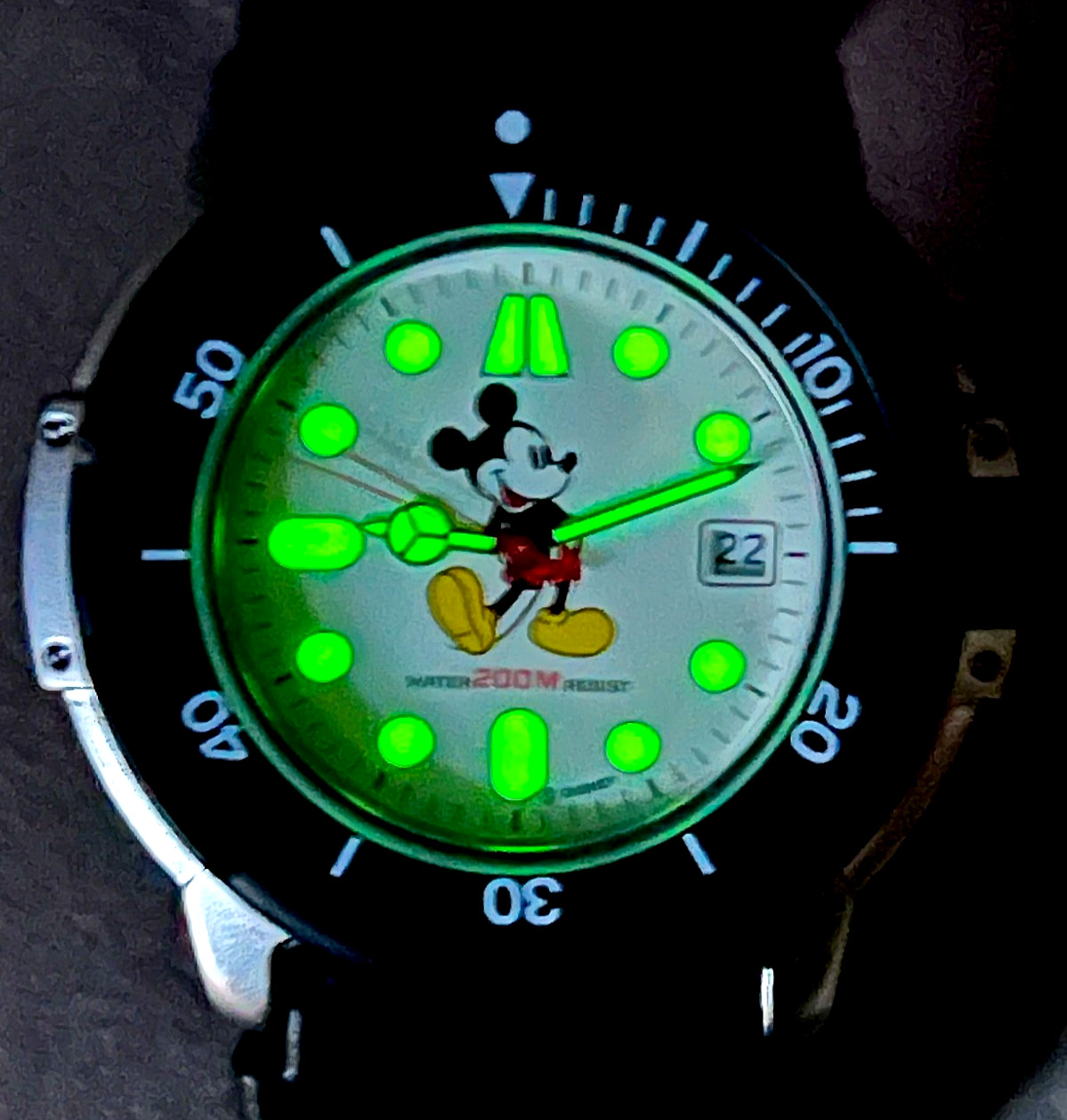 Vintage Disney Time Works Mickey Mouse Men\'s Diver Watch | Ultra Rare | 44mm
