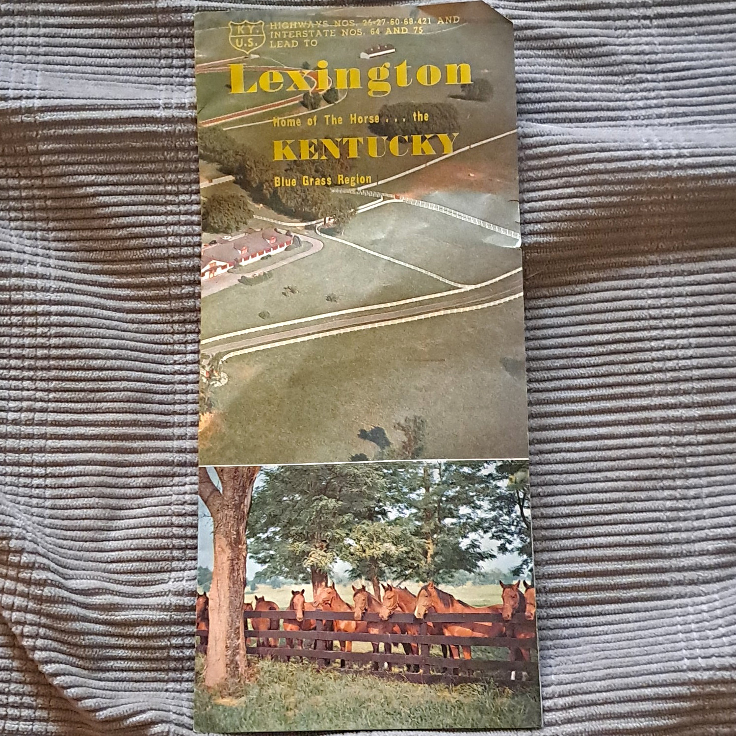 Vintage 1960s Lexington Kentucky Travel Brochure Horse Racing Man O War