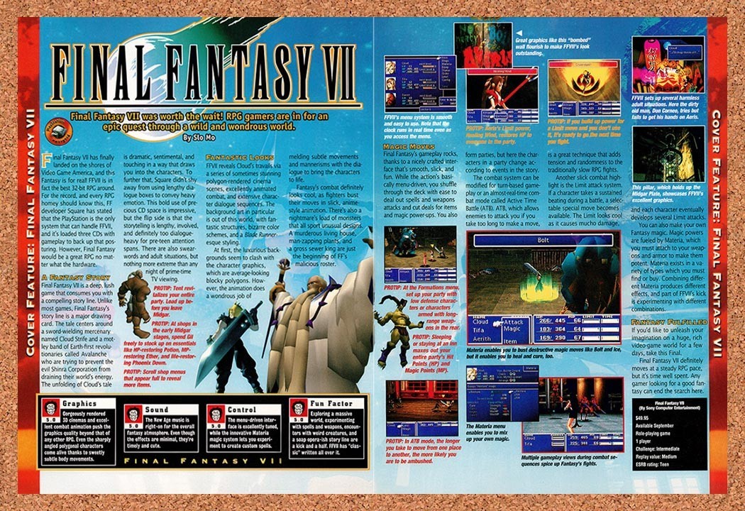 1997 Final Fantasy VII Early Preview Original Advertisement / Retro Promo vr8