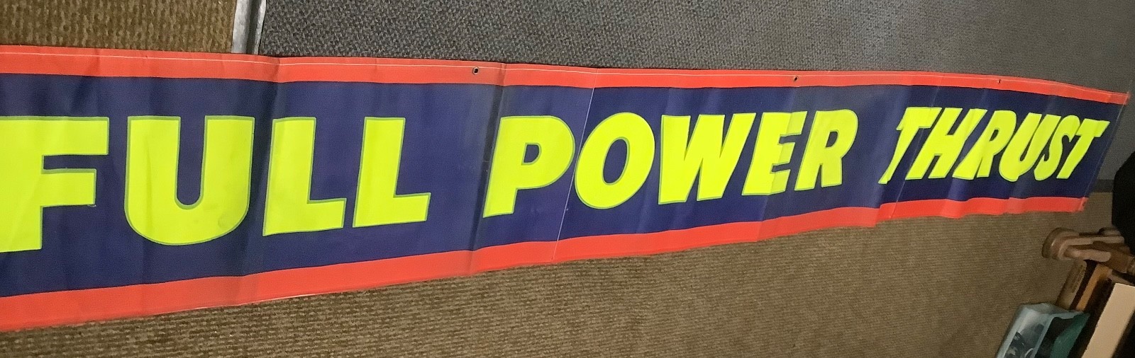 Vintage 1956 Richfield Ethyl Gasoline Canvas Sign Banner Full Power Thrust 12ft