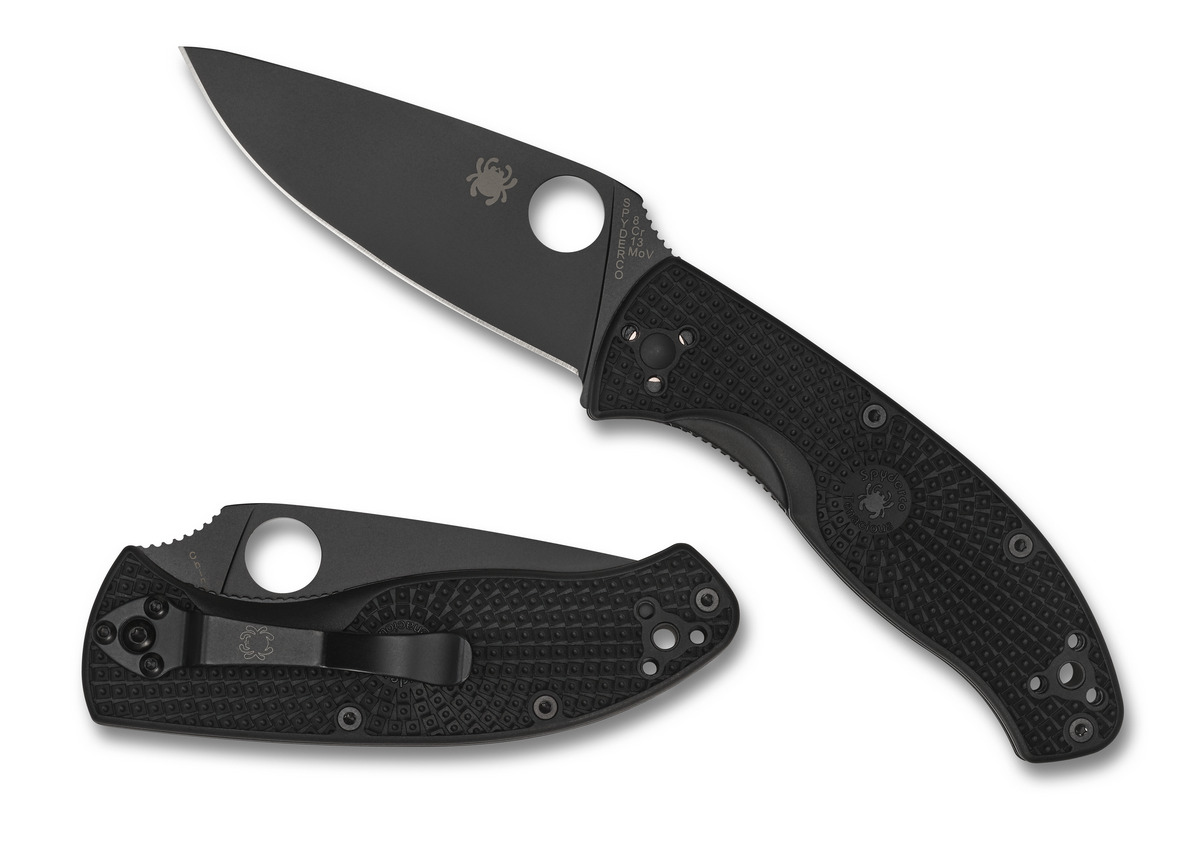 Spyderco Knives Tenacious Liner Lock Black FRN C122PBBK Stainless Pocket Knife