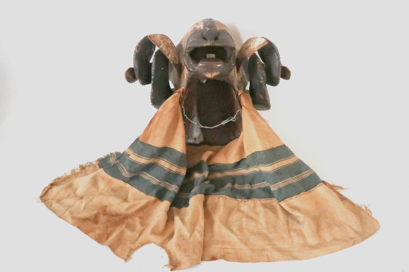 Vintage Baule Ram Mask  Ivory Coast Gbagba Ceremonial African Tribal Art