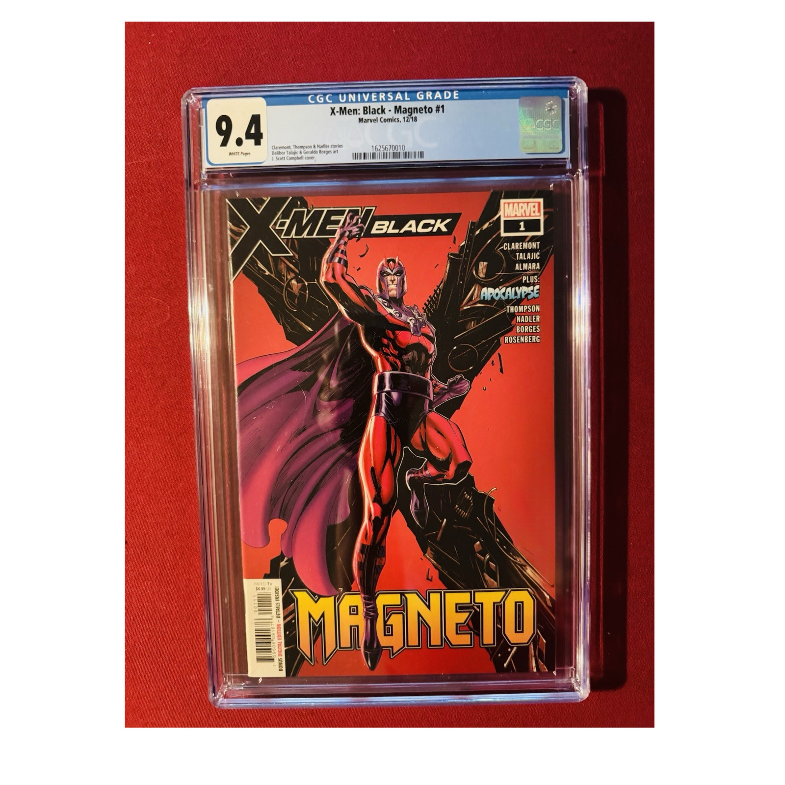X-Men Black Magneto #1 CGC 9.4 J Scott Campbell Trade Dress Variant Marvel 2018