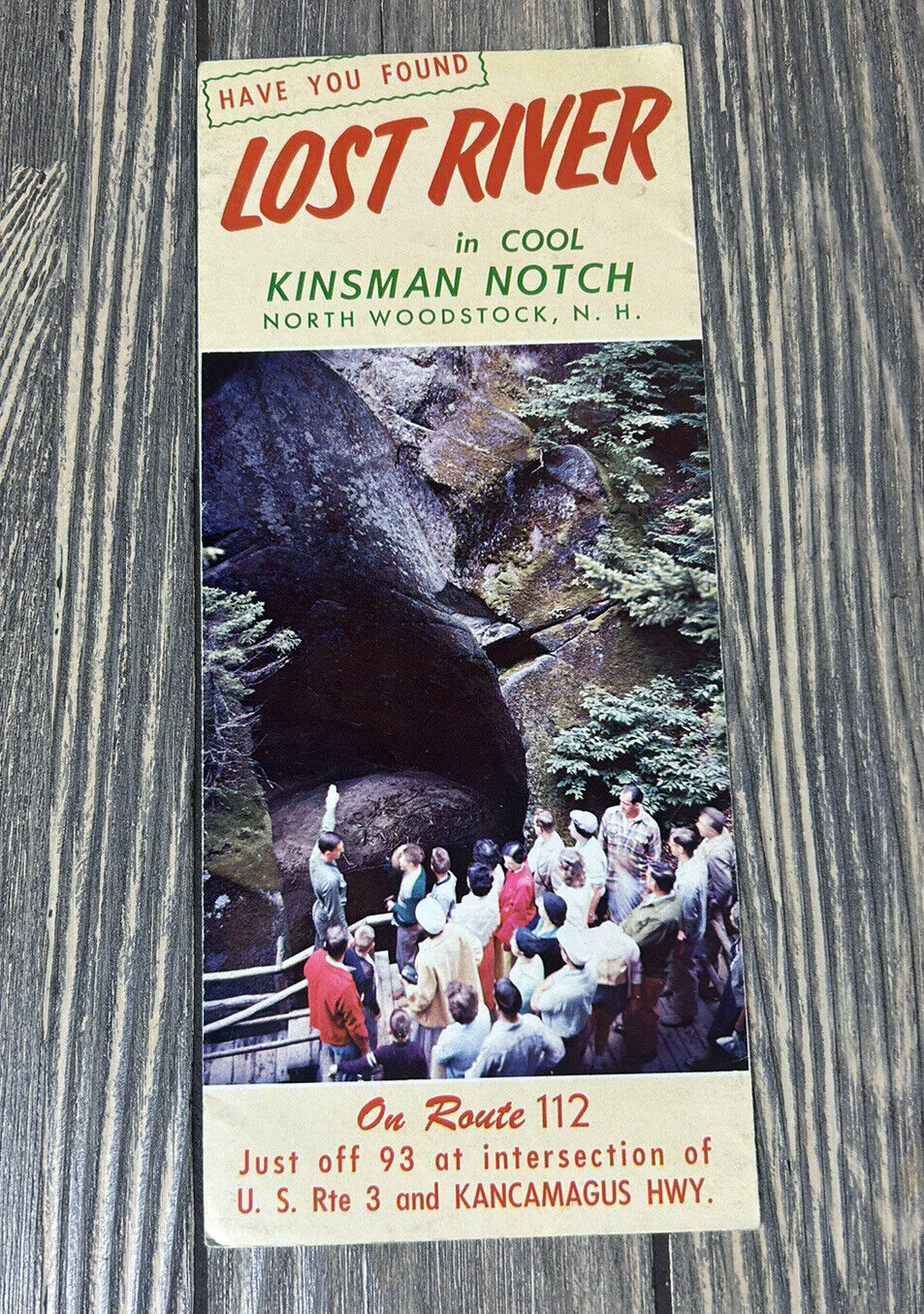 Vintage Lost River In Cool Kinsman Notch North Woodstock N.H. Brochure Pamphlet 