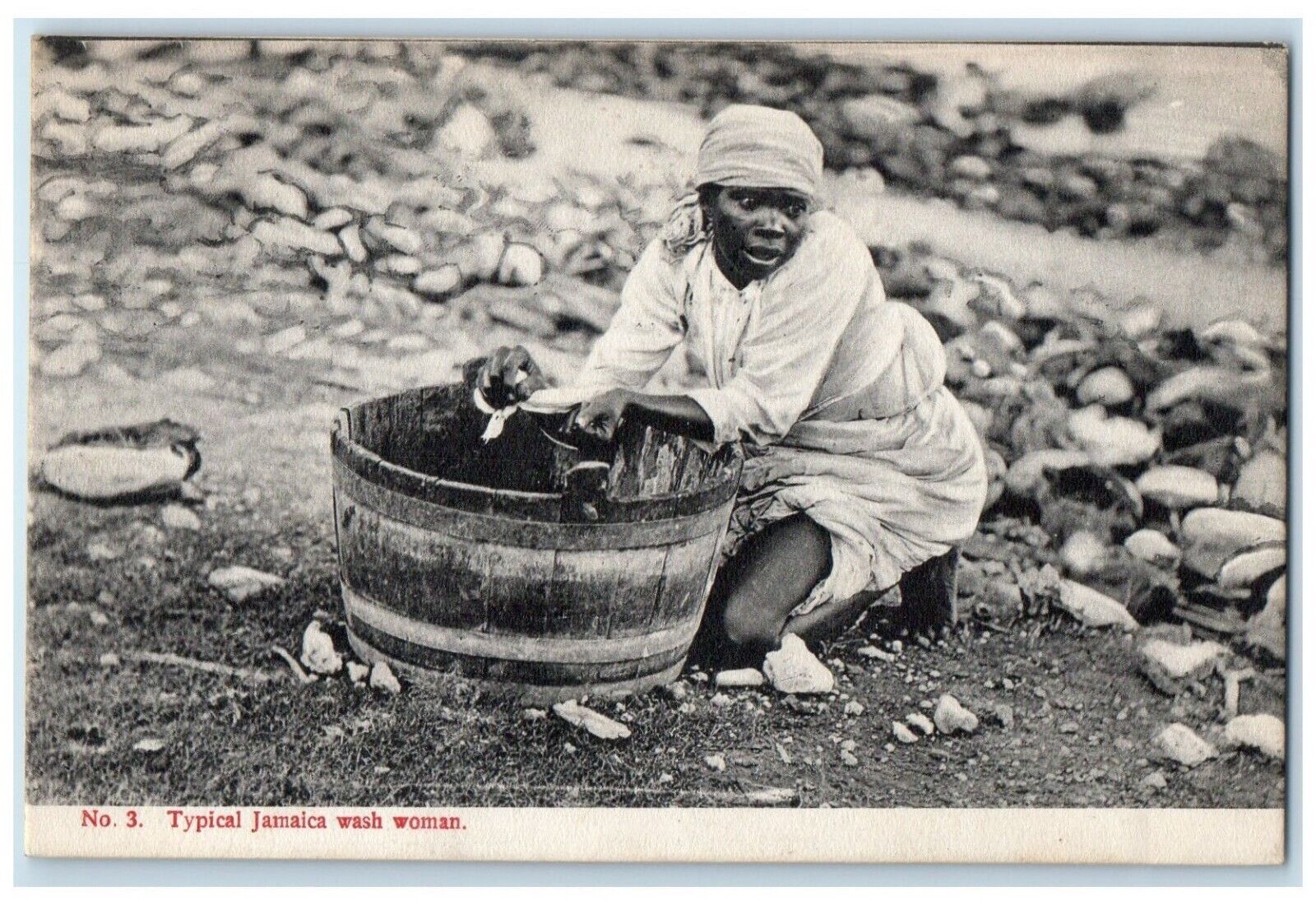 c1910's Typical Jamaica Wash Woman SS Port Maines Cancel Panama Antique Postcard