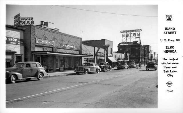 Idaho Street U.S. Hwy.40 Elko Nevada 1950s OLD PHOTO