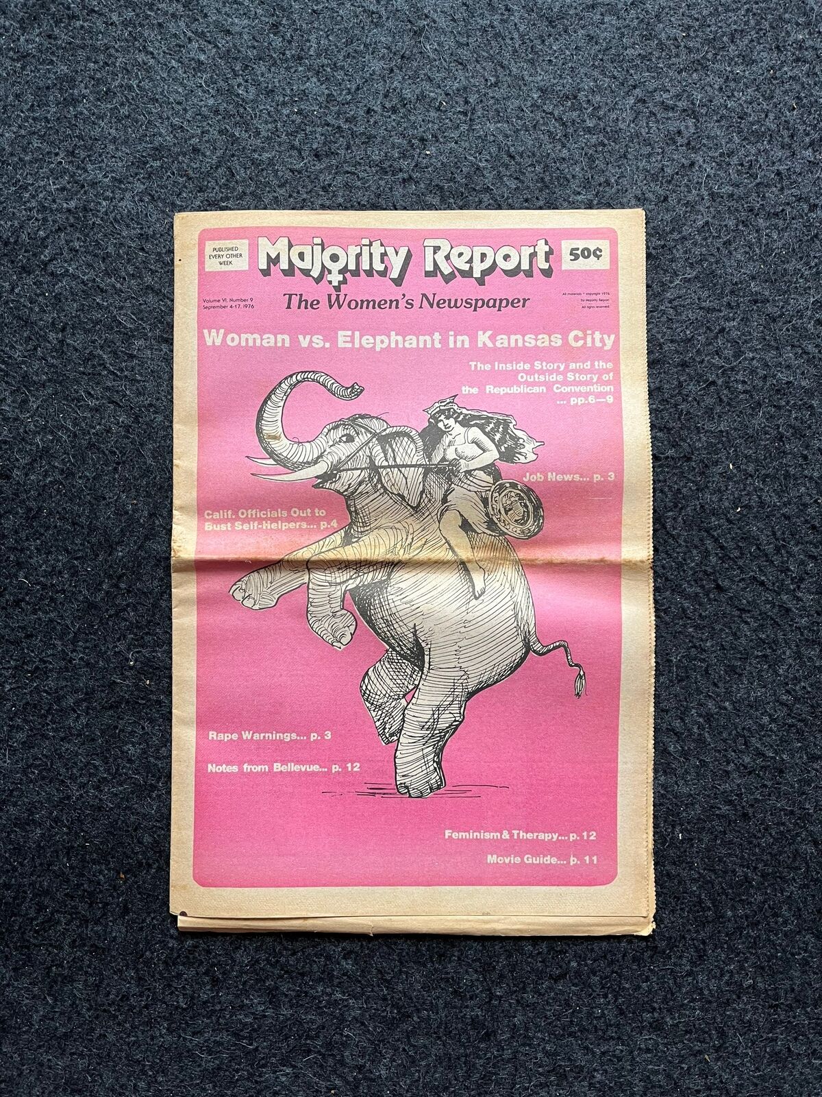 Vintage 1970s Feminist Newspaper, The Majority Report 2nd Wave Feminism, LGBT M