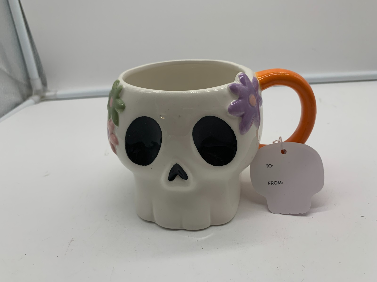 Delilah Jane Ceramic 16oz Flower Skull Coffee Mug AA02B39034