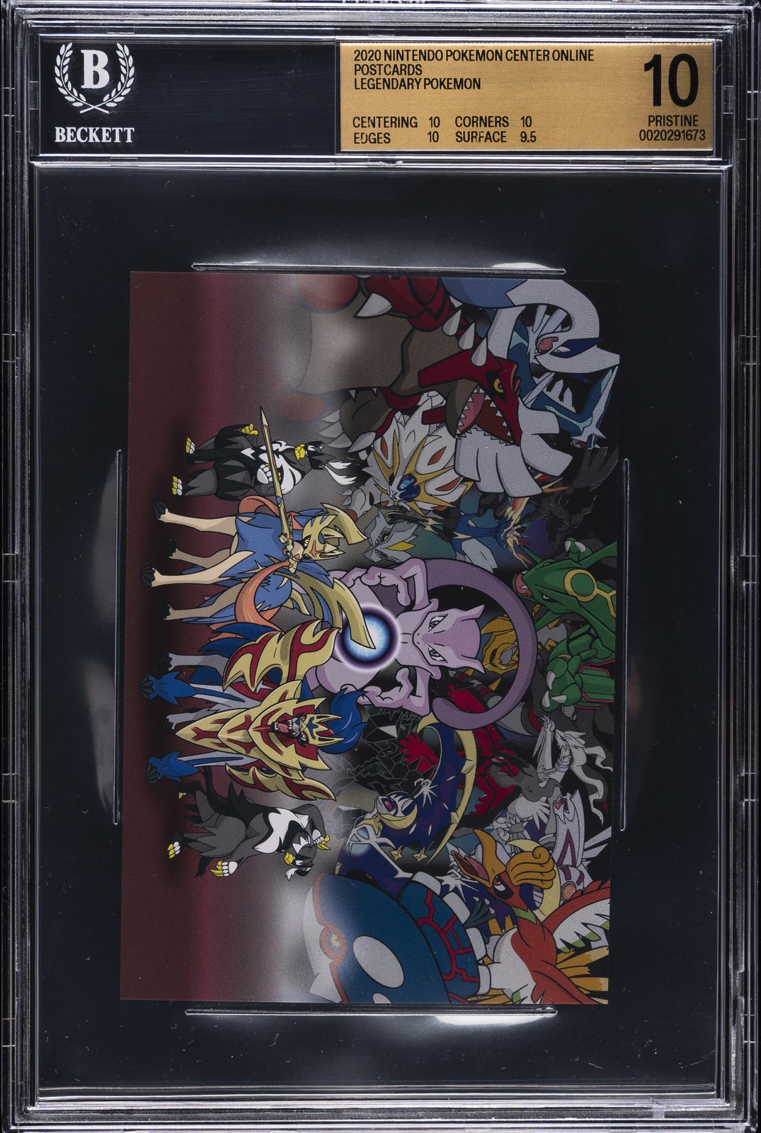 2020 NINTENDO POKEMON CENTER ONLINE POSTCARDS LEGENDARY POKEMON BGS 10
