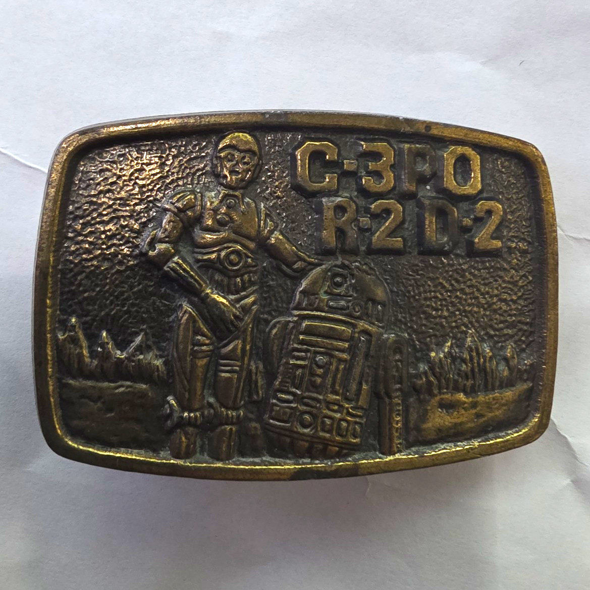 The Leather Shop Star Wars 1977 C-3PO R2-D2 Vintage Belt Buckle
