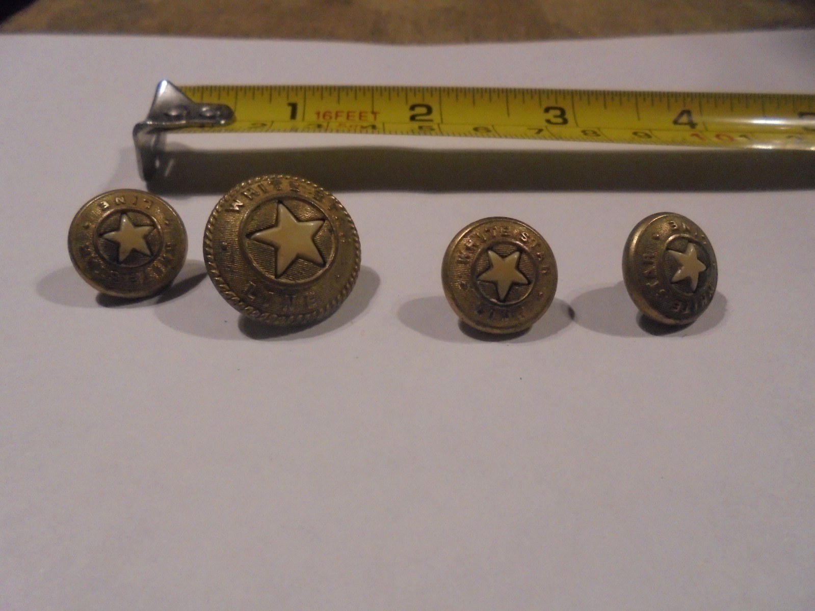 4 White Star Line Crew Original Uniform Button armstrong regalia detroit