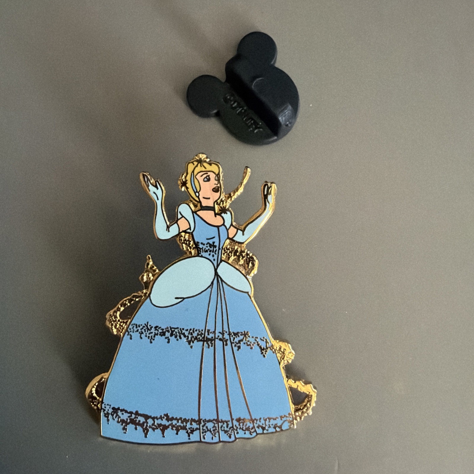 Disney Cinderella Blue Dress Enamel Pinback Pin - Single, Disney Franchise
