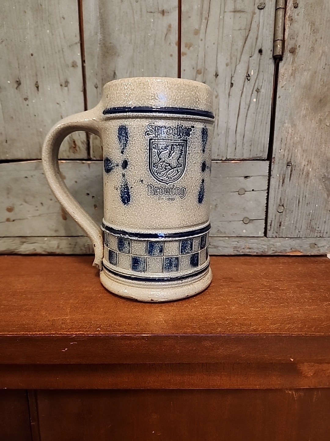 Vintage Rowe Pottery Works Sprecher Brewing Stein Tankard Mug Marked 1989 Hndmd