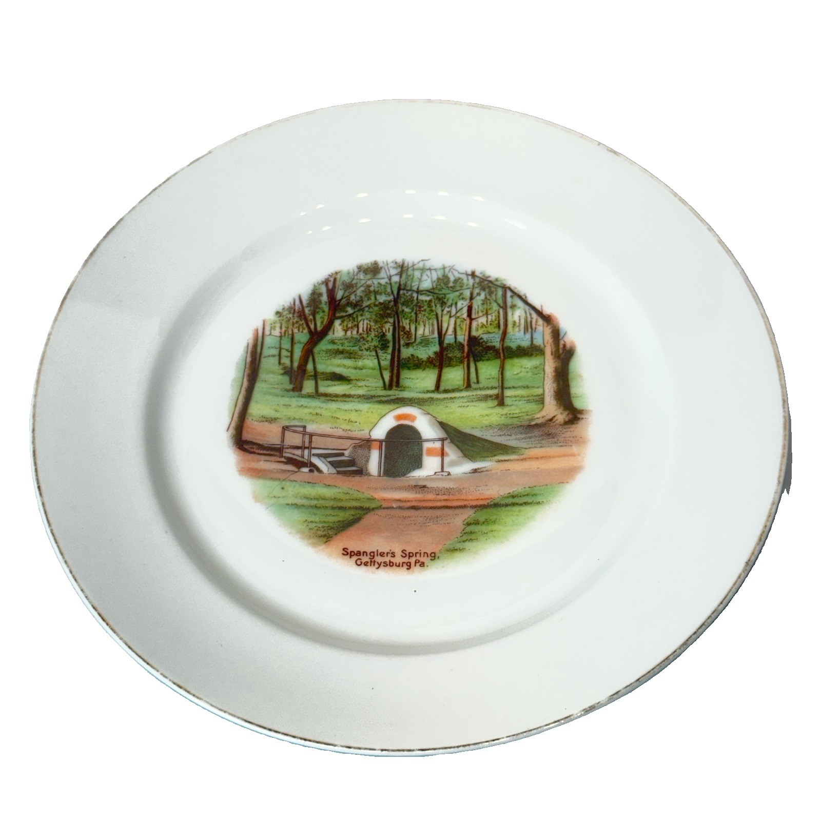 SPANGLERS SPRING GETTYSBURG Pennsylvania PA Antique BAVARIA Souvenir PLATE