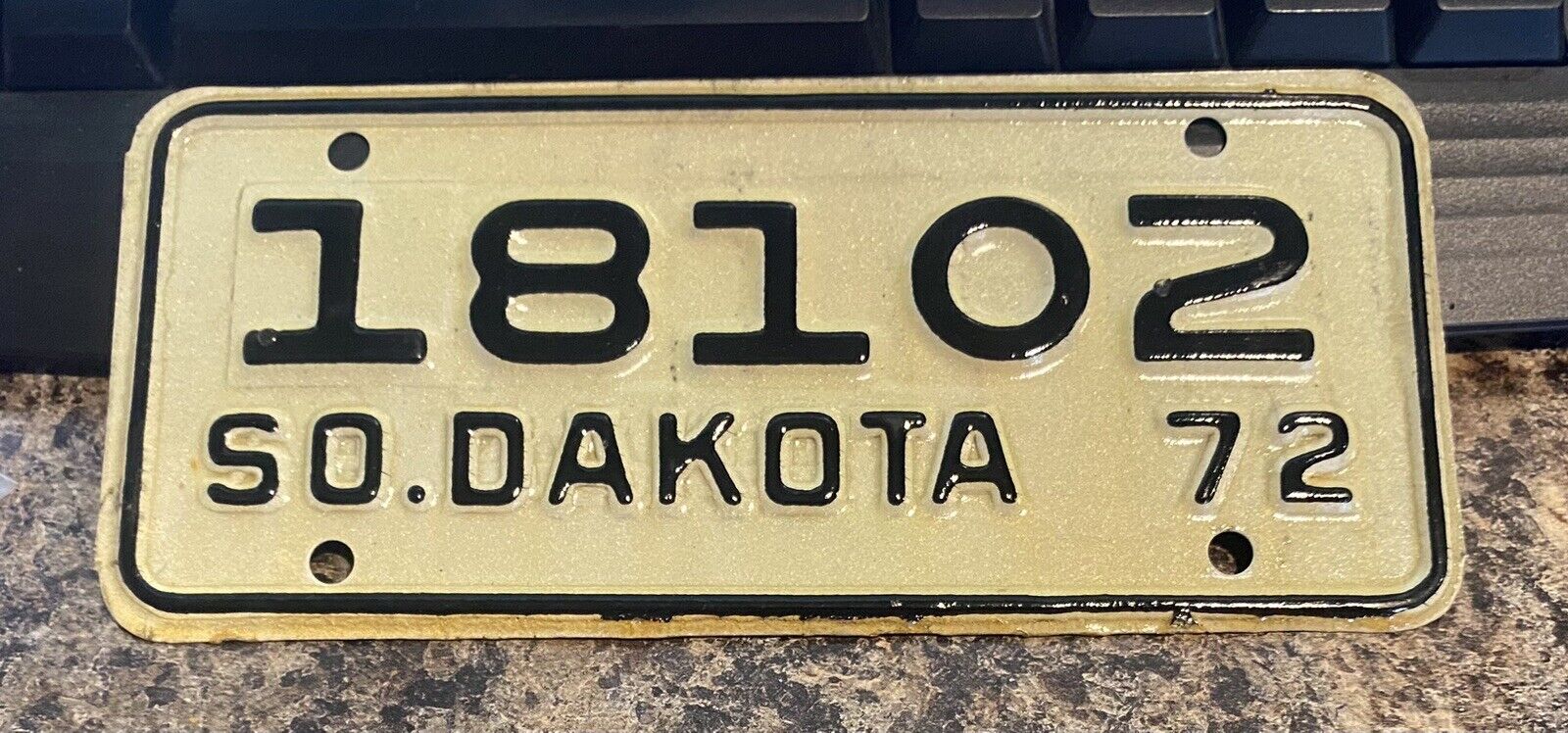 1972 South Dakota motorcycle license plate - Good Shape