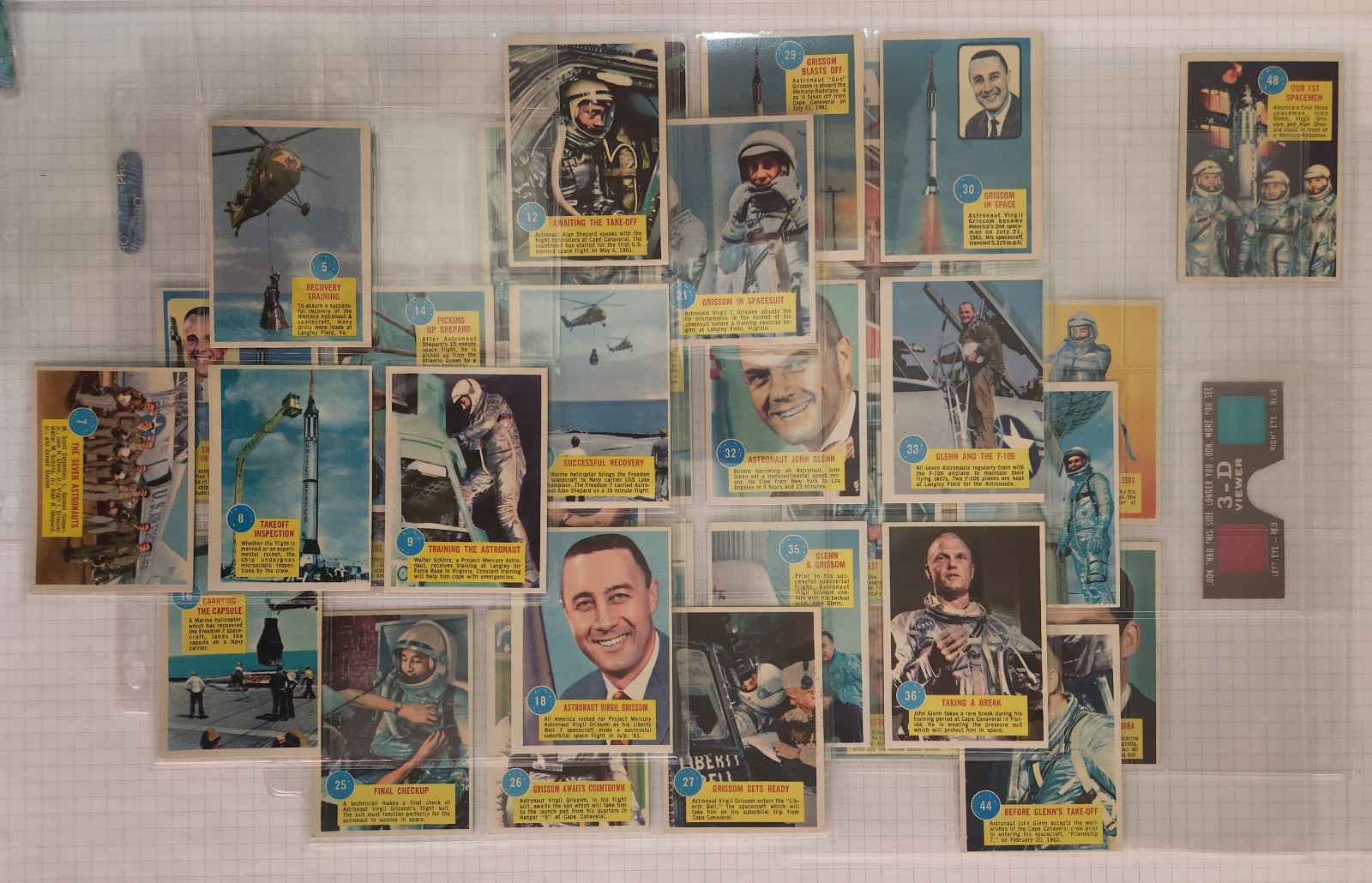 Vintage 1963 NASA Mercury Space Program Astronaut (x36) Trading Card Lot (TCG)