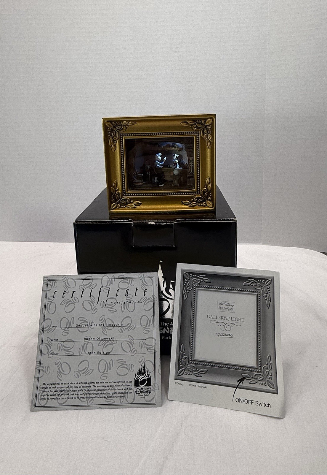 Disney Olszewski Gallery Of Light Geppetto Paints Pinocchio  With Box (READ)
