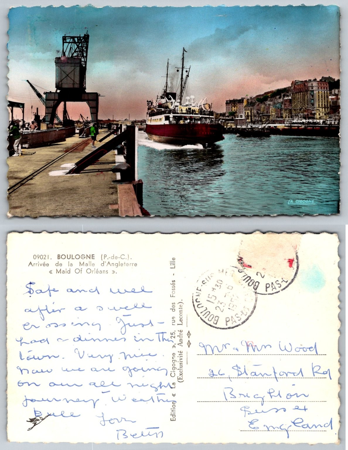 1930 Boulogne-sur-Mer Port Postcard, Maid Of Orléans Ship, France