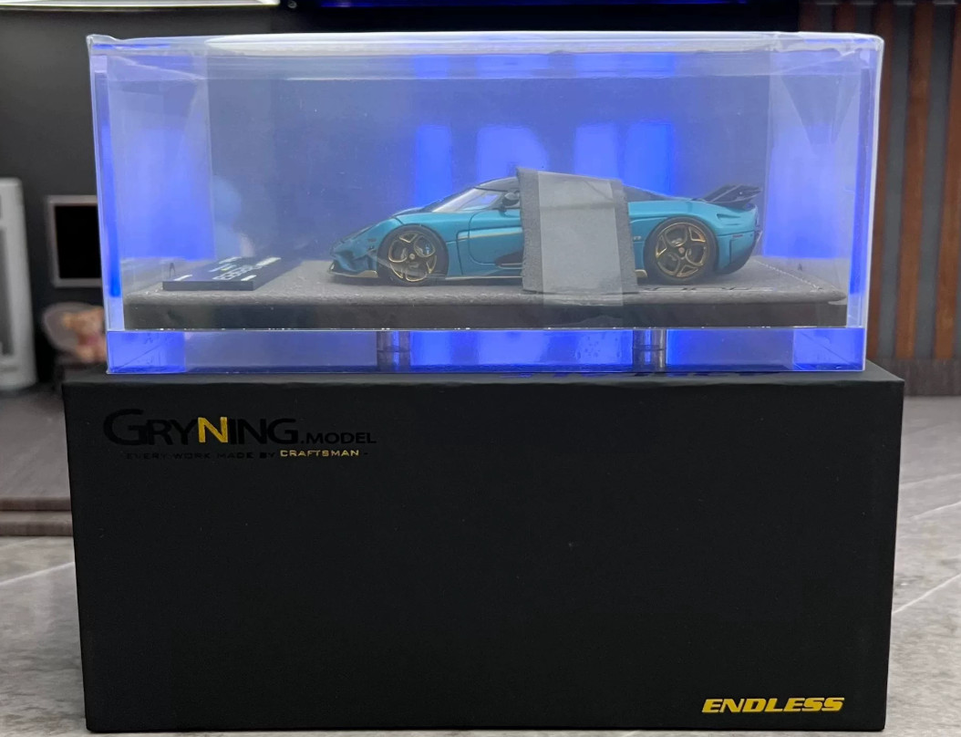 GRYNING 1/43 Koenigsegg Regera Ghost Package Blue Black Wheels