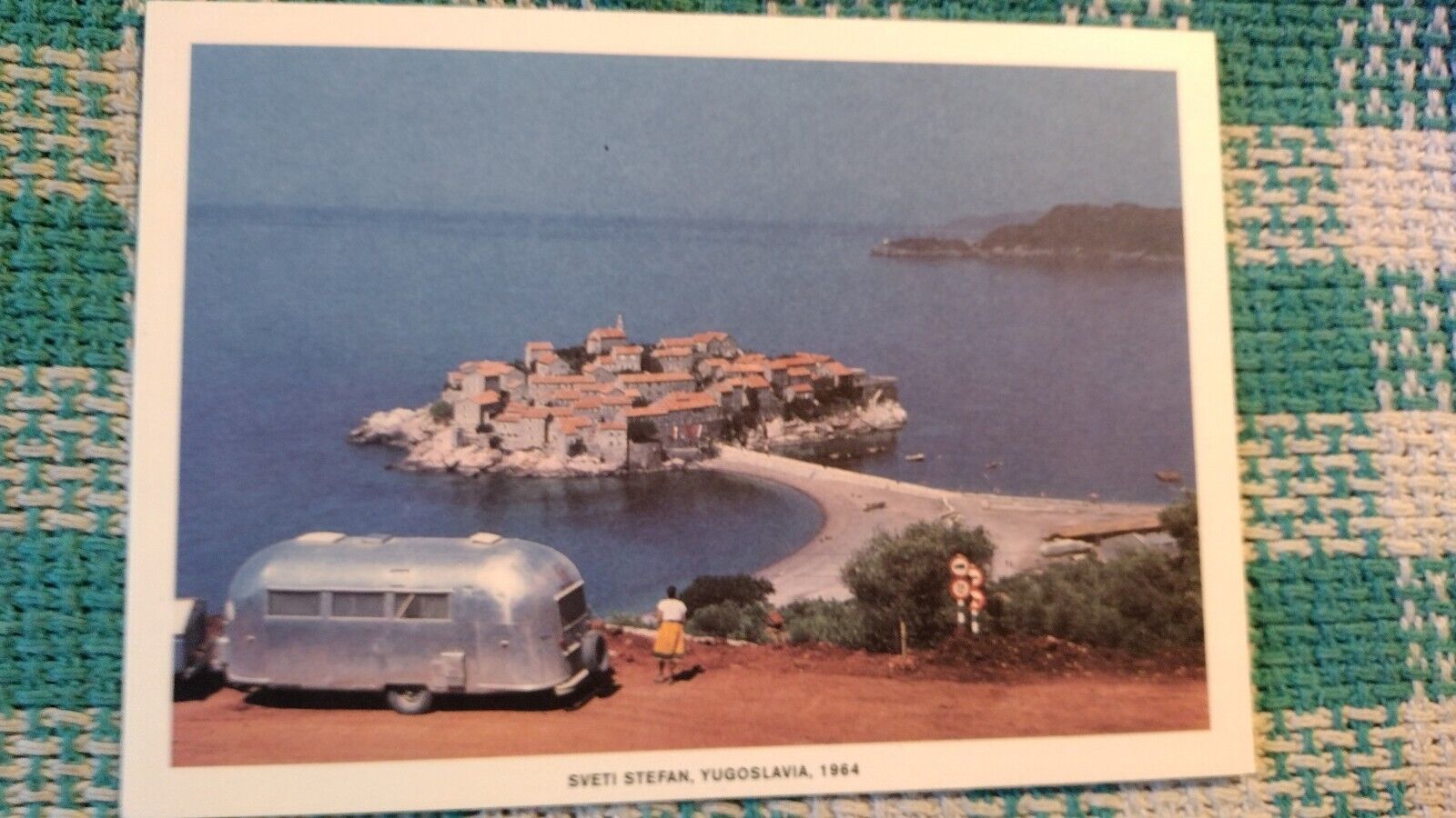BEAUTIFUL POST CARD SVETI STEFAN YUGOSLAVIA 1964