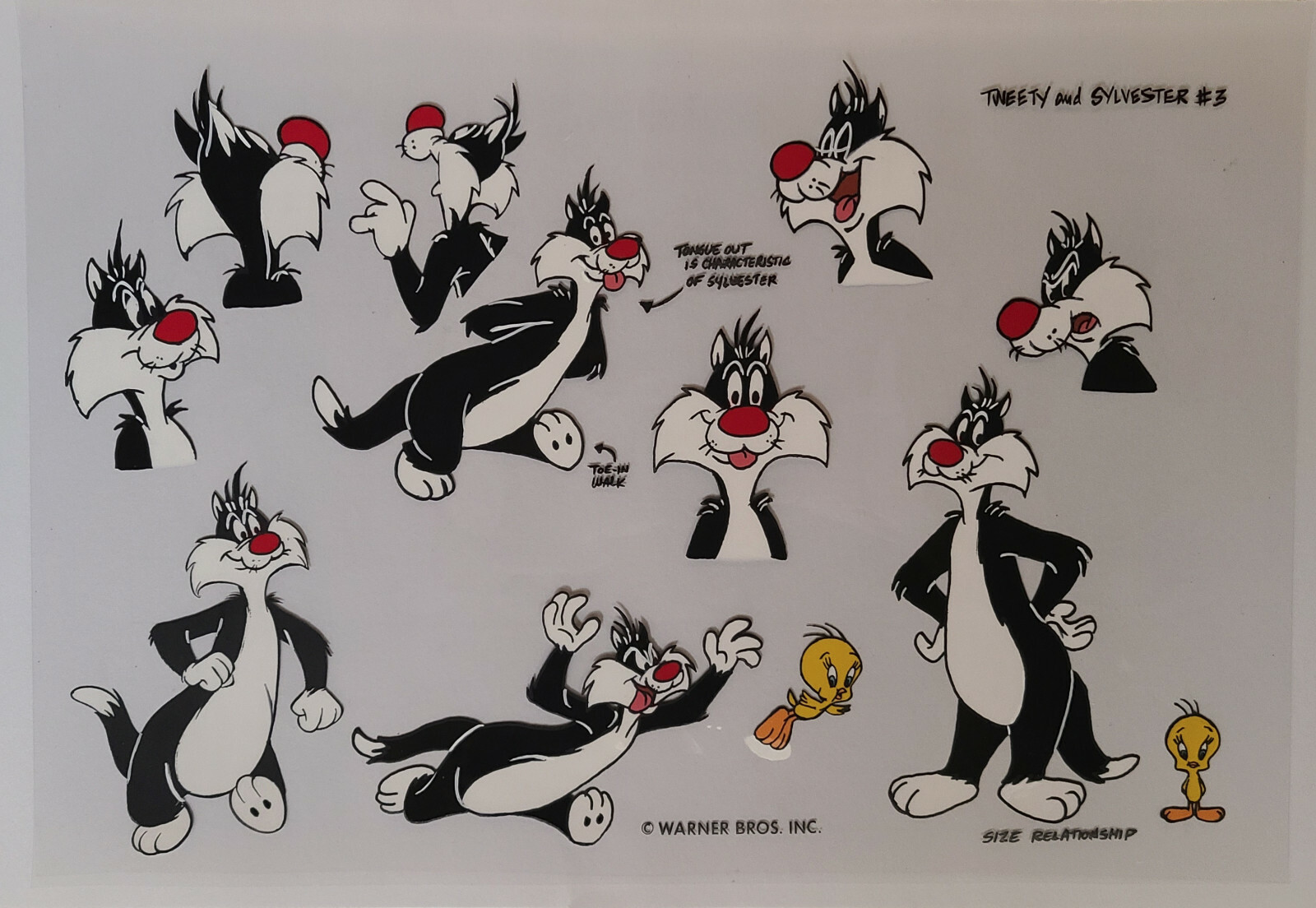 Warner Brothers Sylvester and Tweety Hand Painted Model Sheet #3