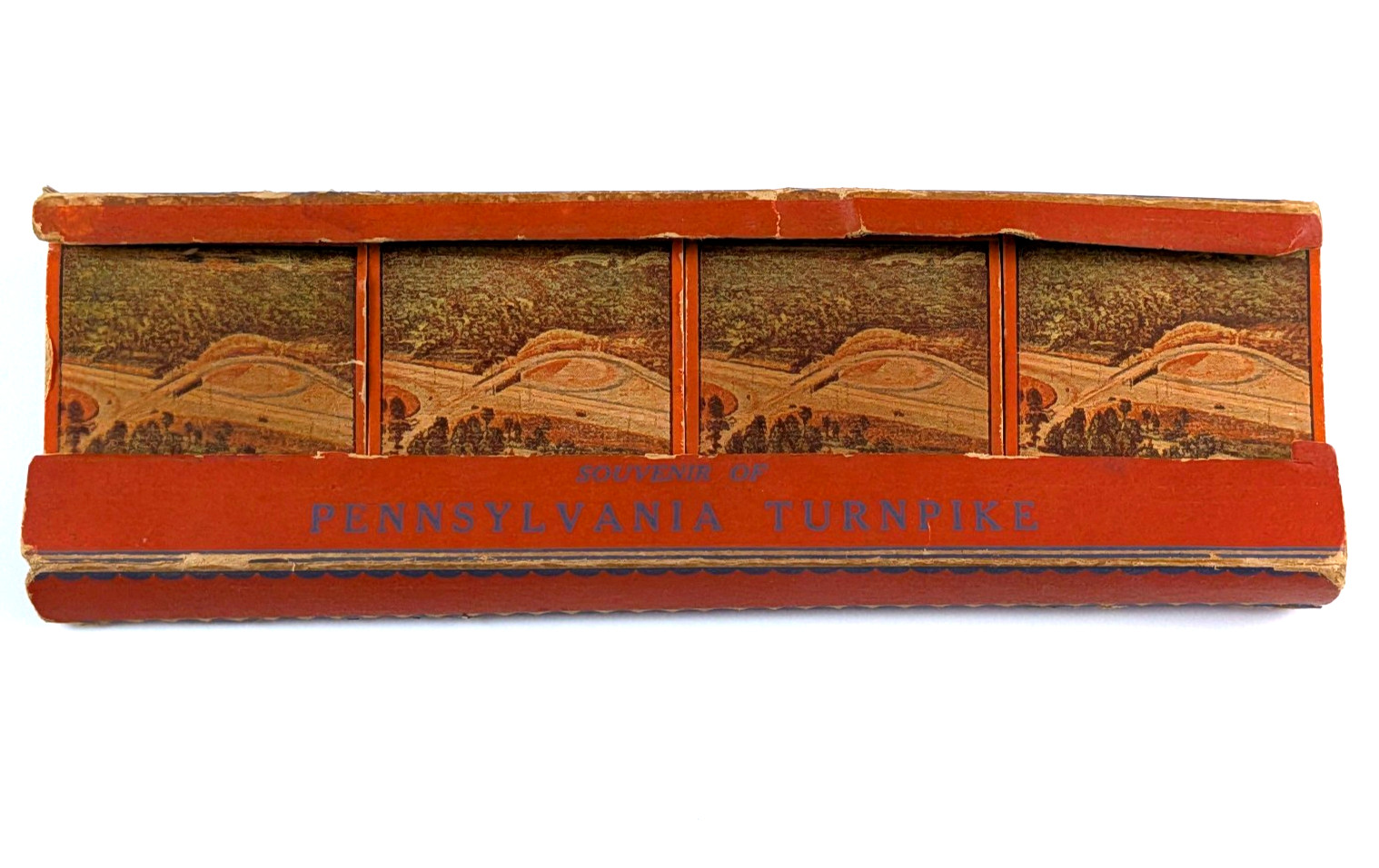 Vintage Pennsylvania Turnpike Souvenir Matchbooks And Box Holder 1940s