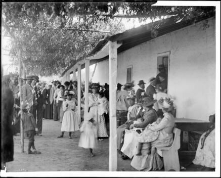 Crowd At The La Fiesta De Los Angeles Home Celebration Of Mexican - Old Photo Crowd At The La Fiesta De Los Angeles Home Celebration Of Mexican - Old Photo