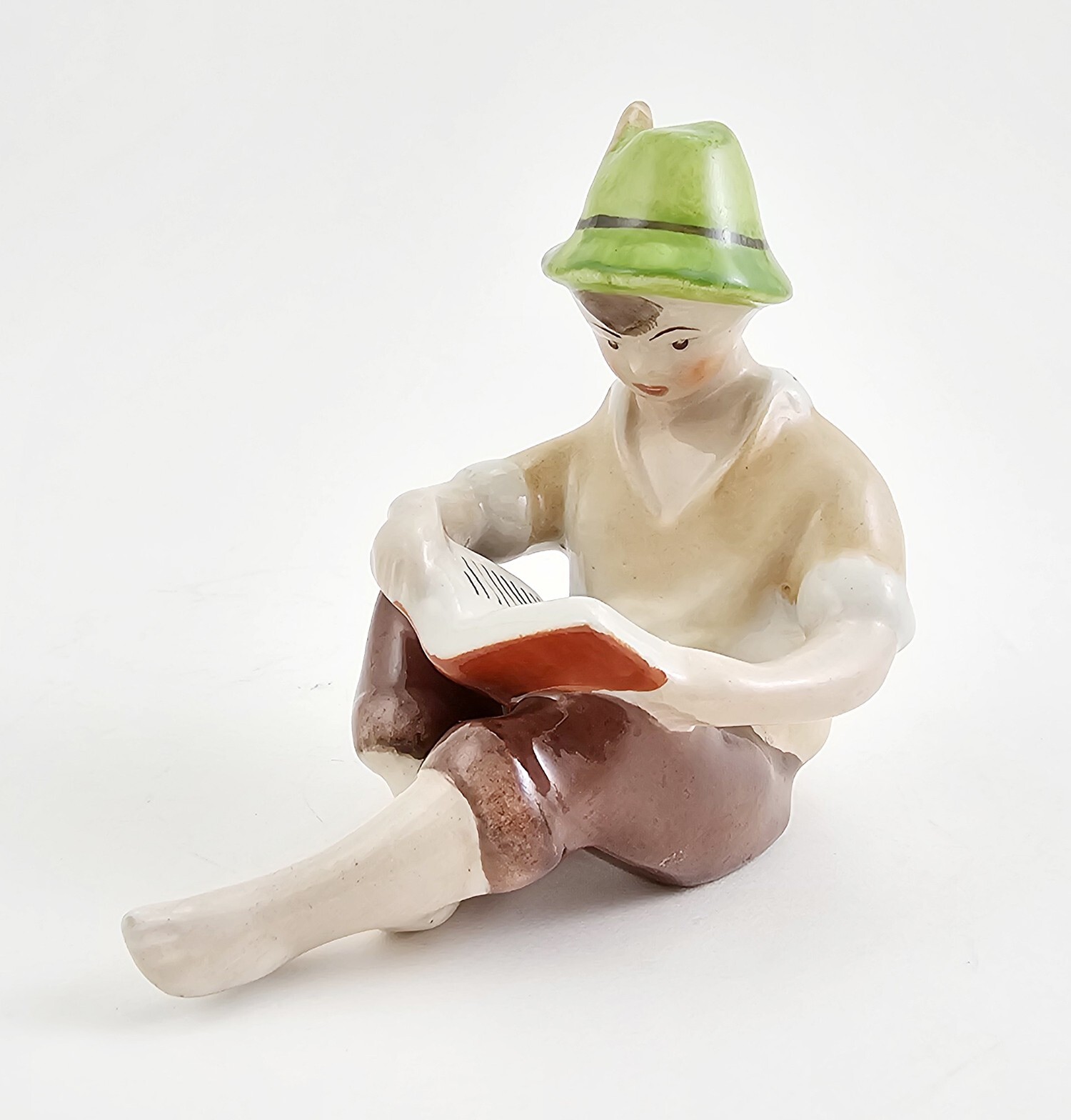 Vintage Hungarian Boy Figurine 1960s - Boy Reading a Book Vintage Hungarian Boy Figurine 1960s - Boy Reading a Book