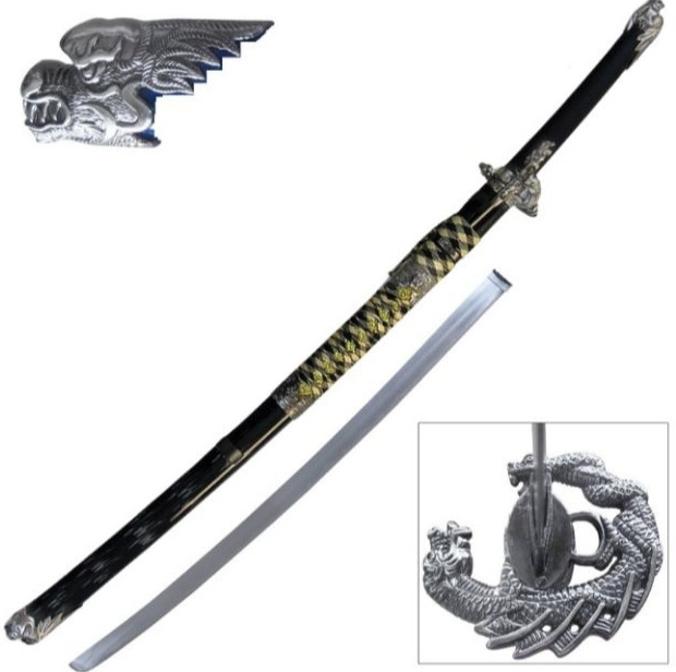 Handmade Black Blade Japanese Samurai Katana Sword 1095 High Carbon Steel Sharp