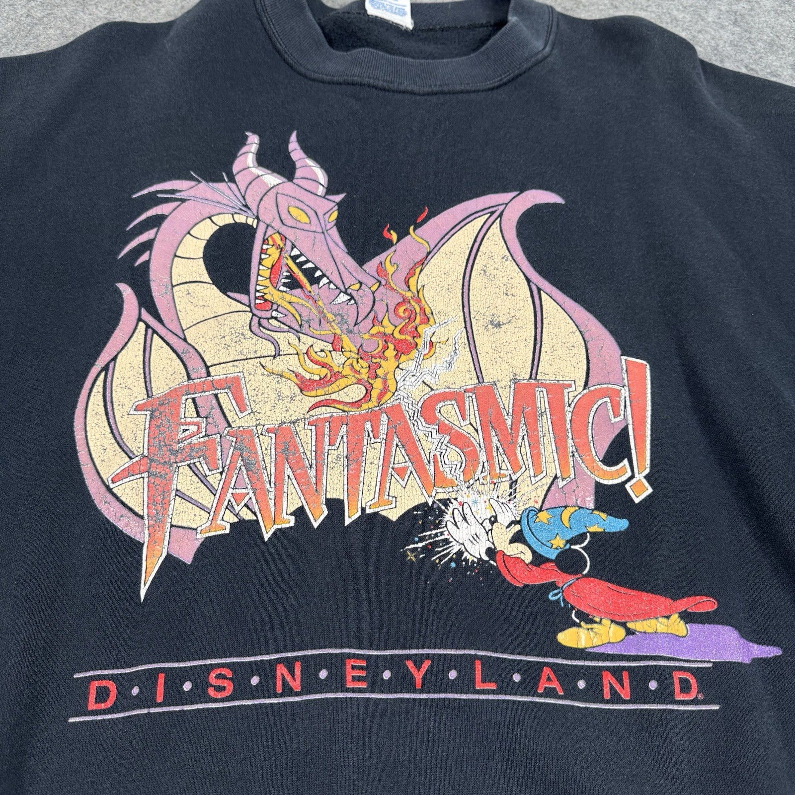 Vintage 1990s Disneyland Fantasmic Mickey Mouse Crewneck Sweater Tagged XL
