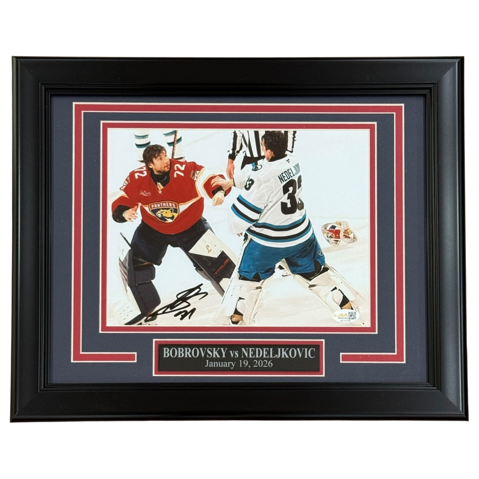 Sergei Bobrovsky Autographed Florida Panthers (Goalie Fight) Framed 8x10 Photo -