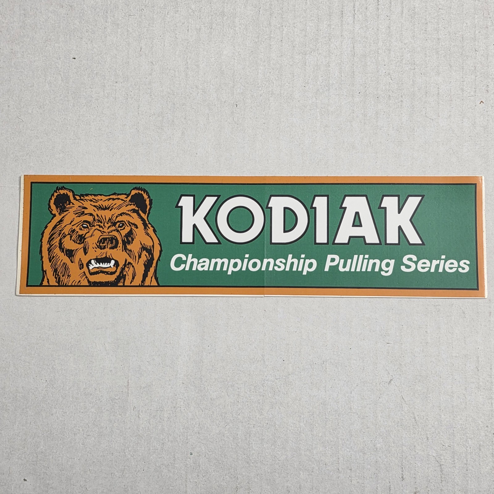 Vintage Kodiak Bumper Sticker 90s Bear Graphic Championship Pulling Series