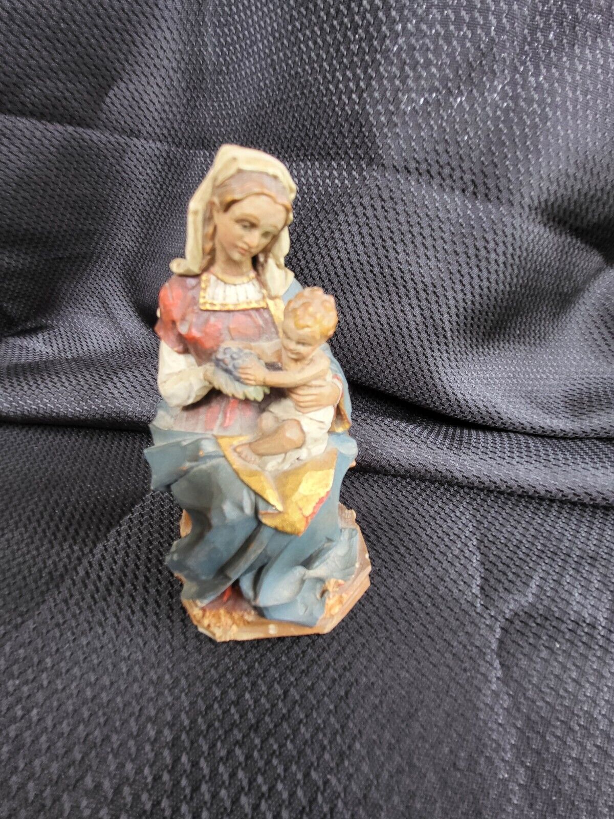 Vintage Antri K. Kaslatter Carved Wood Madonna And Child Figurine
