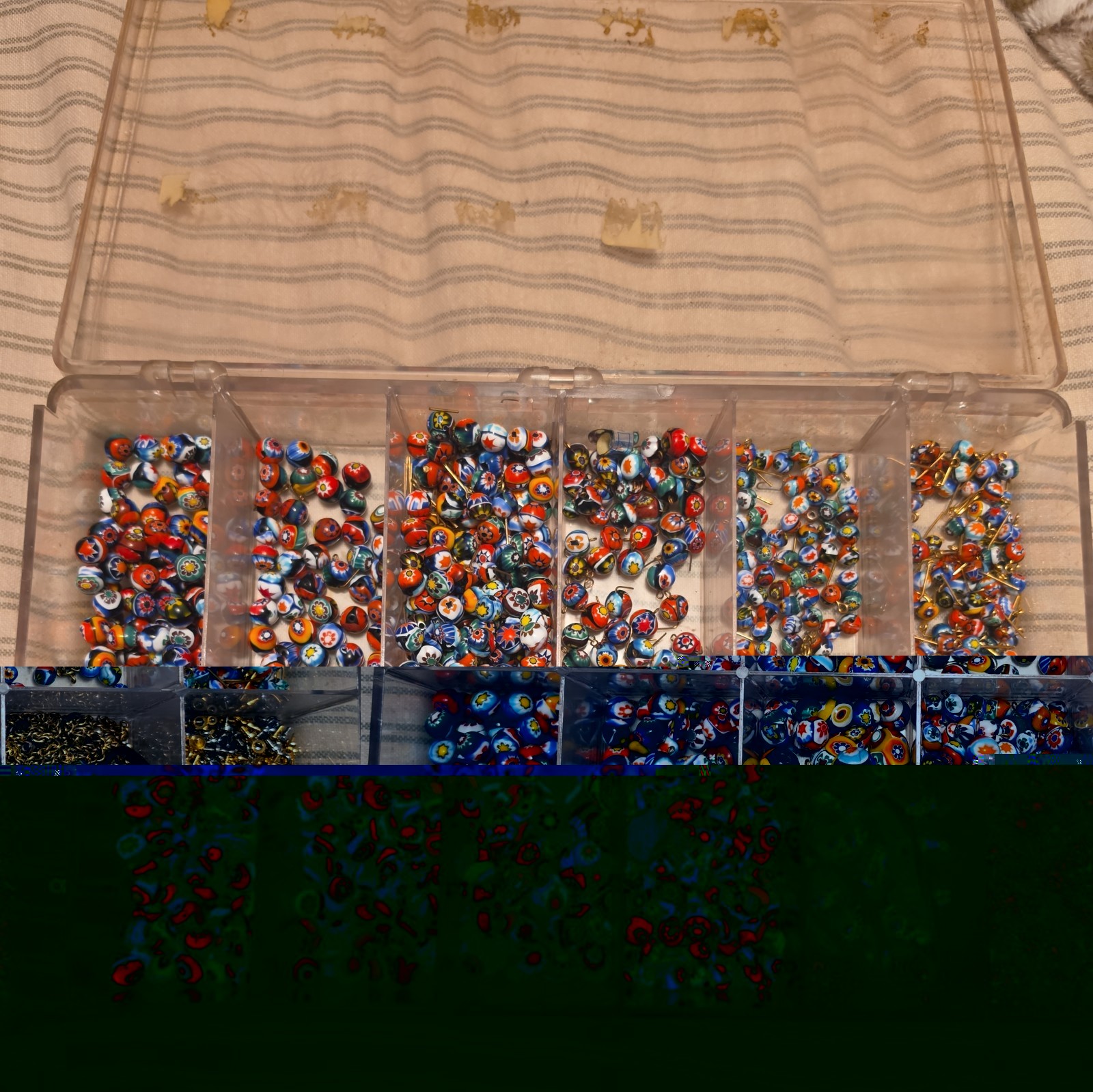 HUGE VTG  LOT Venetian millefiori glass beads, mid century circa 1950s–1960s