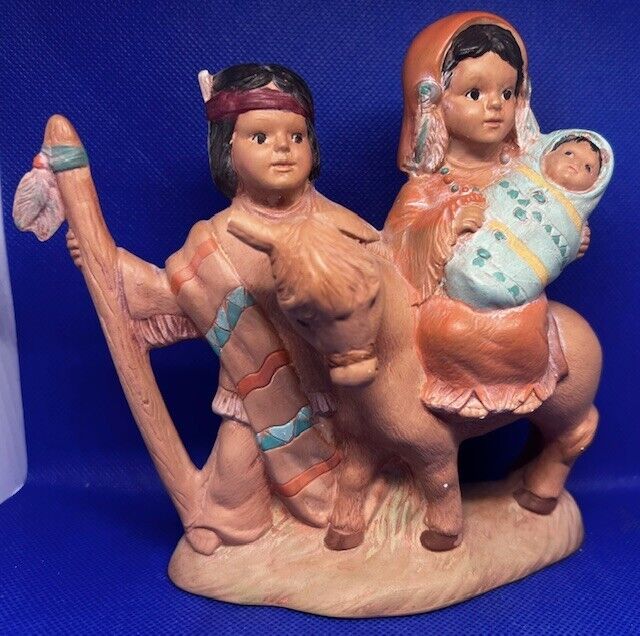 Vintage Indigenous Native Amercian Nativity Family Figurine