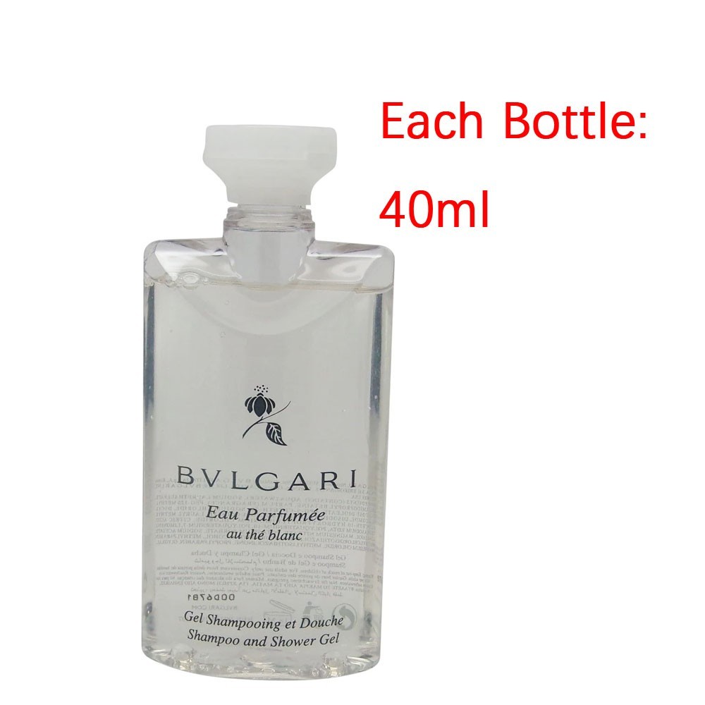 7 x Bvlgari Perfumed Au The Blanc White Tea Shampoo and Shower Gel 40ML=280ML
