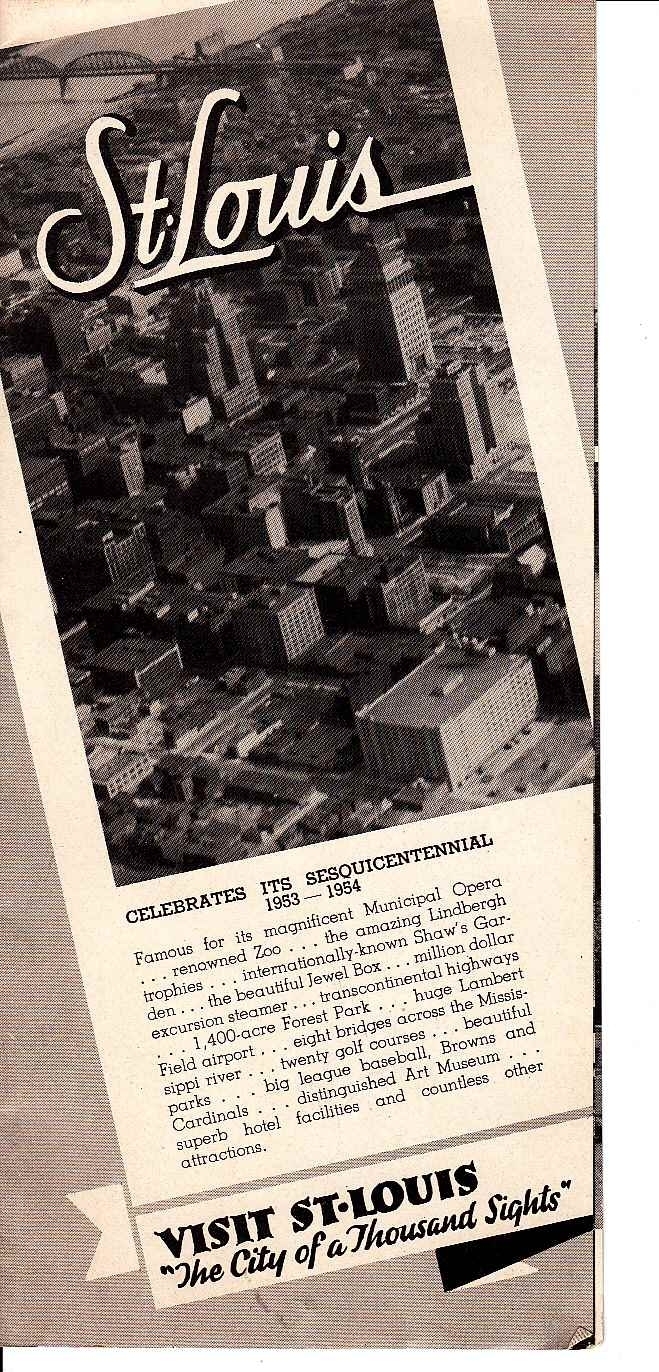 Visit St. Louis City of a Thousand Sights Sesquicentennial 1953 Brochure