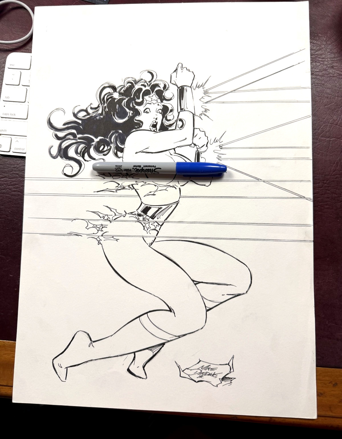 MIKE DEODATO JR. ORIGINAL WONDER WOMAN ART Original Signed 11